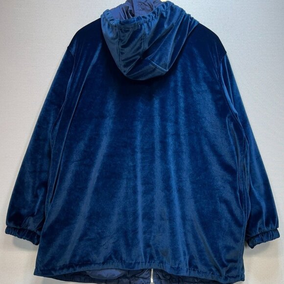 CS Signature Women's Full Zip Hooded Jacket Long Sleeve Size 3X Blue Stretch - Picture 2 of 12